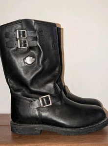 Harley Davidson Mens 13 Boots Black Leather Harness Engineer Conductor 98000 Bar - Picture 1 of 6