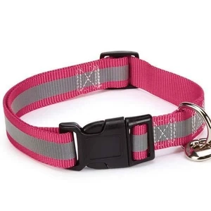 Guardian Gear 1" ADJUSTABLE 18"-26" Nylon Dog Collar Reflective Raspberry - Picture 1 of 2