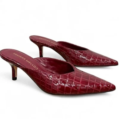Tamara Mellon Red Croc Leather Mule Pump Size 6 - Image 1 of 4