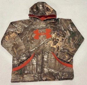 Under Armour Boys Camouflage Camo & Orange Realtree Hoodie Youth Large Pullover - Picture 1 of 16