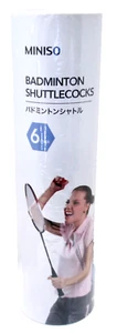 Nuevo Miniso Plástico Blanco Pluma Bádminton Shuttlecocks - Paquete de 6 - Imagen 1 de 2