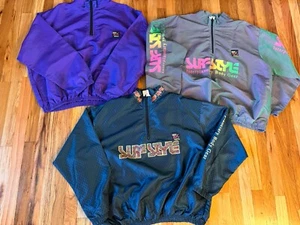 Vintage Surf Style Pullover Windbreaker Set Of 3 One size Iridescent Retro 90s - Picture 1 of 19
