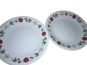 Corelle Dishes Spring Pink Small Bread & Butter Or Dessert Plates Set Of 2 - Picture 1 of 5