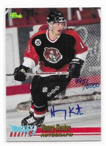 1995 CLASSIC HOCKEY DRAFT SIGNATURE AUTOGRAPH AUTO HENRY KUSTER 