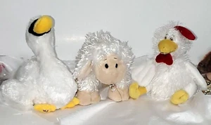 Webkinz Farm Animal Plush Lot of 3 Chicken Swan Lamb No Codes Collectible  - Picture 1 of 13
