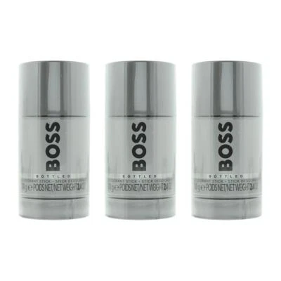 Hugo Boss Bottled Deodorant Stick 75ml x 3 NEW Packaging
