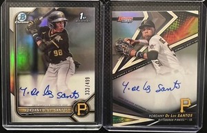 YORDANY DE LOS SANTOS REFRACTOR AUTO 1st Bowman Chrome Best 2022 Pirates RC /499