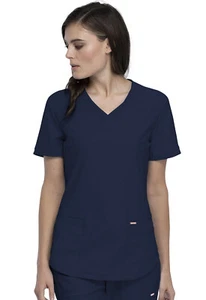 Cherokee Scrubs Form V Neck Top CK840 NAV Navy Free Shipping - Picture 1 of 4