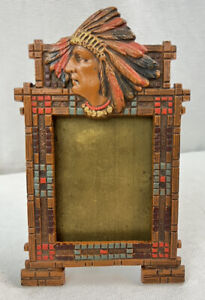 Judd Indian Chief PICTURE Photo Frame #5658 Cast Antique Original