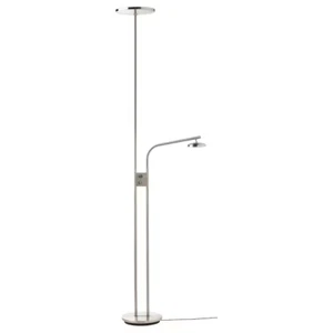 New Ikea ISJAKT LED Floor Uplighter/Reading Lamp, Dimmable/Nickel Plated 71" - Picture 1 of 8