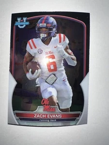 2022 Bowman Chrome University Zach Evans Base Refractor Ole Miss - Imagen 1 de 1
