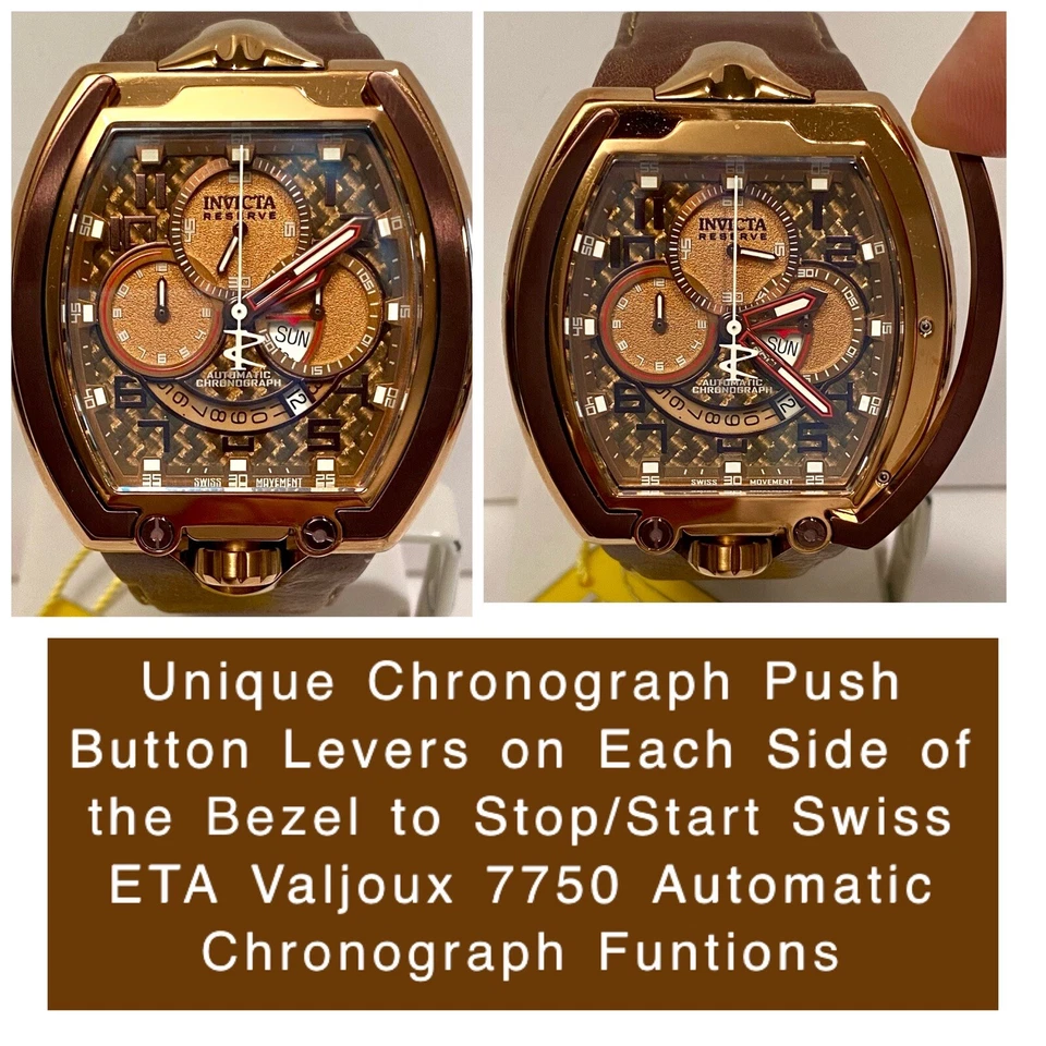 51mm VALJOUX 7750 Auto Swiss Chrono | MAMMOTH Black & Burgundy Invicta Watch