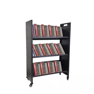 Metal Book Cart Rooling Book Truck Library Book Cart Wheels Pew Cart BookTrolley - Picture 1 of 12