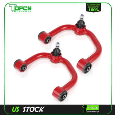 Front Upper Control Arms Adjustable For 2004-2019 Ford F-150 2-4" Lift Red - Image 1 of 4
