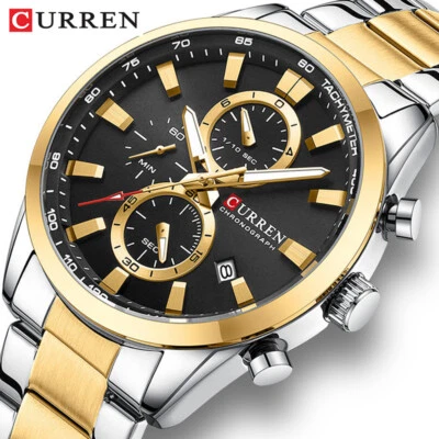 CURREN Relojes Hombre Marca Superior Acero Reloj Pulsera Calendario Fecha Cuarzo Reloj Deportivo Foto 1 de 4
