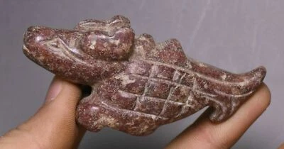 Colgante Amuleto 7CM Cultura Hongshan Antiguo Jade Rojo Zodiaco Año Animal Pez Bestia Foto 1 de 4