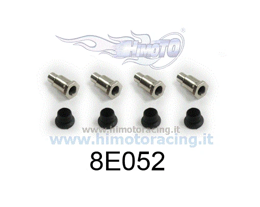 8E052 820031 SET BOCCOLE METALLO AMMORTIZZATORI + SPESSORI 4pz HIMOTO MODEL 1/8 - Immagine 1 di 1
