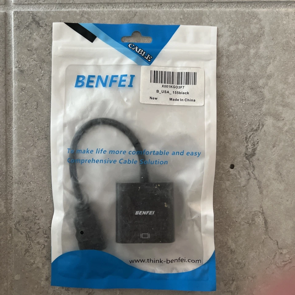 Benfei 6in HDMI Male to Female VGA  Cable/Adapter - Image 1 of 1
