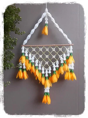 Estilo Antiguo Tailandés Hecho a Mano Flores Colgantes Cara de Elefante Malla Decoración del Hogar Regalo Foto 1 de 4