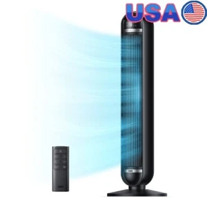 Quiet Tower Fan Oscillating Bladeless Remote Control 8 Speeds Indoor Cooling New - Picture 1 of 7