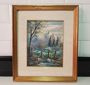 Original Vintage Ölgemälde Impressionist Impasto Landschaft - signiert - Bild 1 von 8
