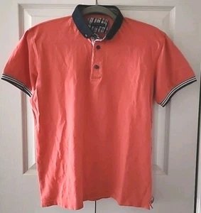 Hammer Made Herren Poloshirt Größe L orange marine kariert kurzarm 100% Baumwolle  - Bild 1 von 13