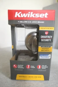 NUOVO Kwikset SmartKey catenaccio esterno porta anteriore raso nichel 99800-123 senza tasti - Foto 1 di 7