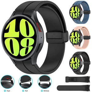 For Samsung Galaxy Watch 4 5 6 40mm 44mm 45mm Silicone Watch Band Wrist Strap - Picture 1 of 51