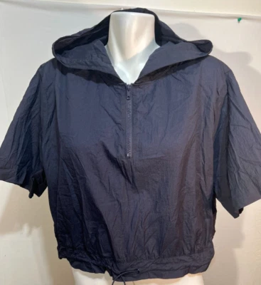 Chaqueta cortavientos grande recortada MONKL azul marino para mujer 1/2 cremallera ajustable Cintura Foto 1 de 4