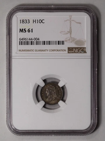 1833 Capped Bust Half Dime H10C NGC MS61 Cover
