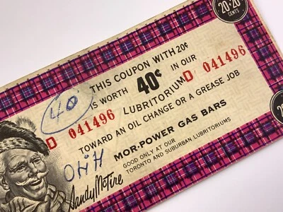 Canadian Tire Banknote 40 Cents Lubritorium Mor Power Gas Bars We Pay Half CC338 - Image 1 of 4