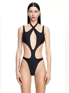 Costume da bagno Mugler x H&M ritagliato nero taglia 4 - Foto 1 di 6