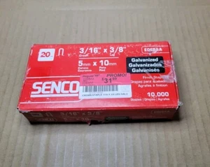 Senco E06BAA (3/16" x 3/8") 20 GA acabado galvanizado grapas 10.000 unidades - ¡NUEVO! - Imagen 1 de 10