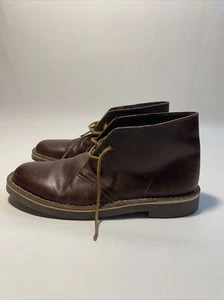 Clarks Men's Brown Leather Lace Up Chukka Boot Mens Size 9 M - Picture 1 of 10