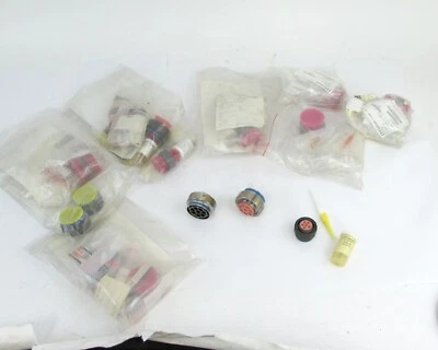 Mixed lot of (16) SEC6... Family ITT Cannon Circular Connectors w/ Contacts - Image 1 of 4