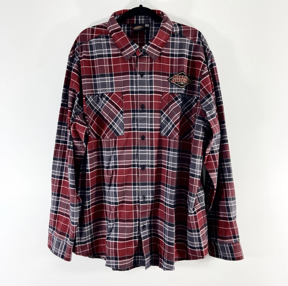 Harley-Davidson Men's 120th Anniversary Plaid Shirt Sz. 4XL 96646-23VM