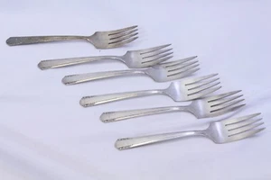 Wm A Rogers Sectional Oneida Salad Forks Silverplate 6-1/4" Lot of 6 - Picture 1 of 5