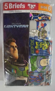 Disney Buzz LightYear Boys Underwear Briefs - Size 6 - Pack of 5 - Picture 1 of 4