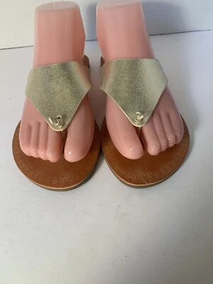 Женские золотистые сандалии-шлепанцы Mad Love Vada с металлическим ремешком размер 7 - Изображение 1 из 4