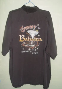 Tommy Bahama I DREAM OF TINI schwarz Seide bestickt Button Down Herren Hemd XL - Bild 1 von 8