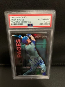 Andy Pages autograph signed 2020 Bowman Platinum baseball card PSA SLAB Top 95! - Picture 1 of 2