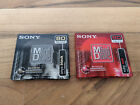 Sony minidisc 80 minutes X 2 colour Ruby red Onyx black sealed extra long play