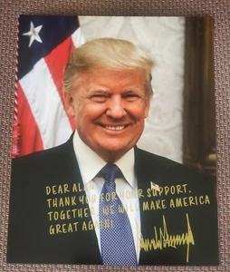DONALD TRUMP Personalize Message 8X10 PHOTO Gold Pen Autograph (autopen) - Picture 1 of 3
