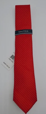 Corbata clásica para hombre Nautica Adrift Grid roja Osfa Reg Foto 1 de 4