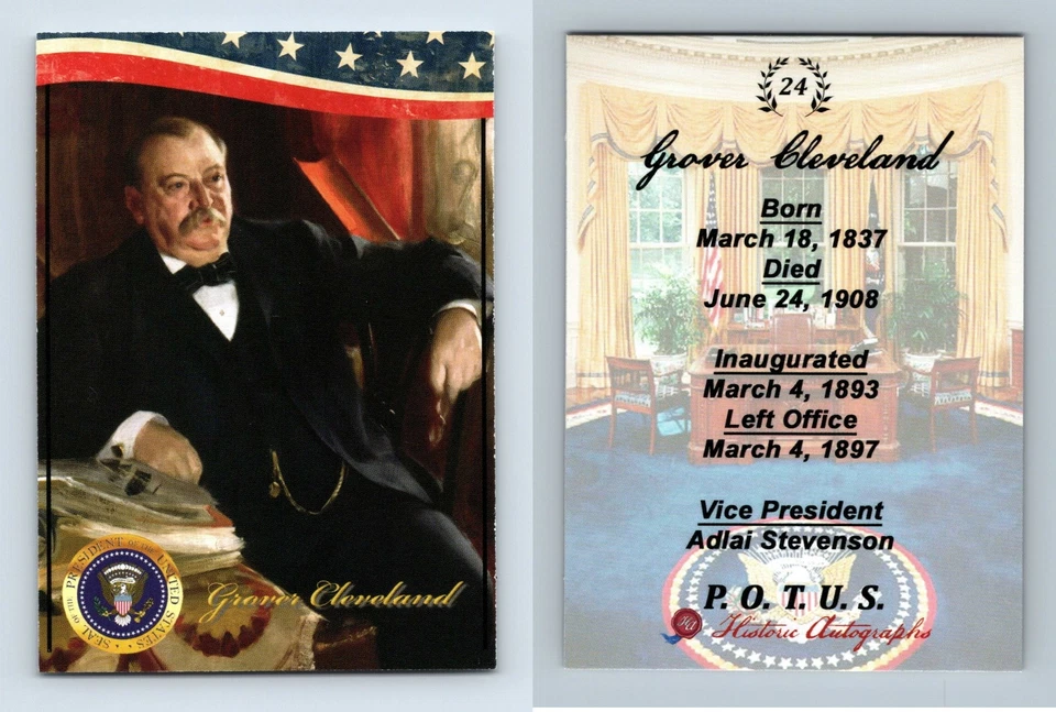Grover Cleveland #24 POTUS 2018 Historic Autographs Presidents Trading Card - Image 1 of 1