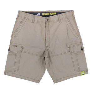 Lee Men's Extreme Motion Swope Cargo Shorts Comfort Bottoms Pockets Caramel New - Picture 1 of 3