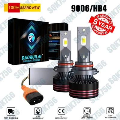 9006 Kit de bombillas LED haz bajo 160W 36000LM 6500K blanco brillante Foto 1 de 4