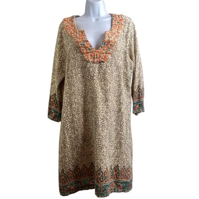 Vestido para mujer Lucky Brand floral Dashiki talla XL estampado africano arte para usar boho Foto 1 de 4