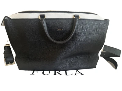 Bolso Bandolera Furla Blogger Nuevo Cuero Negro/Blanco Foto 1 de 4