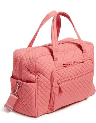 全新未拆封 — Vera Bradley 女式棉质周末旅行包,Terra Cotta Rose — 第 1/4 张图片